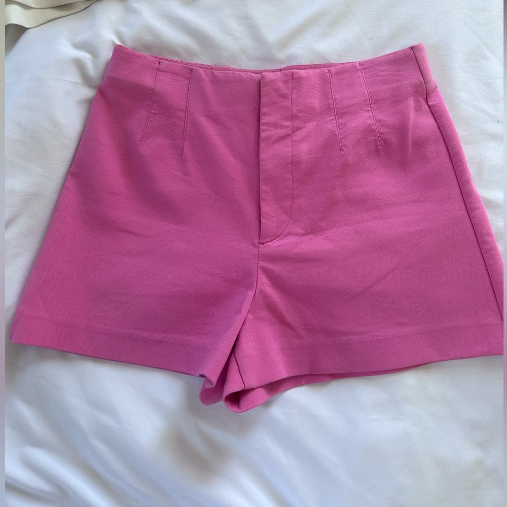 Zara Pink High Waist Tailored Shorts